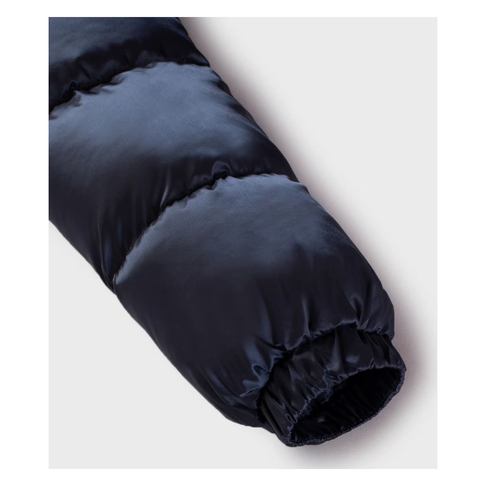 Refrigiwear Blue Nylon Women Jacket with Feather Padding and Fur Hood Refrigiwear