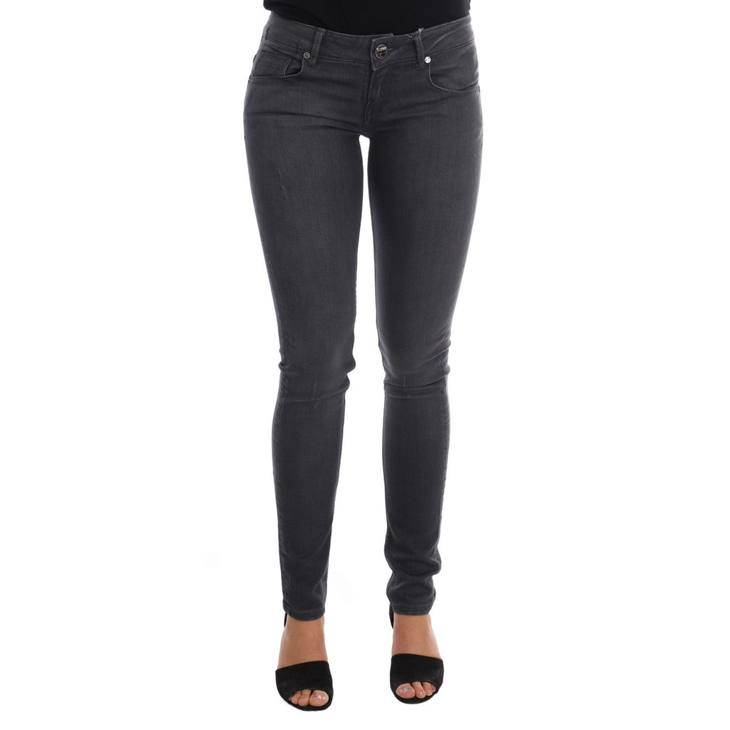 Acht Gray Cotton Slim Fit Denim Jeans