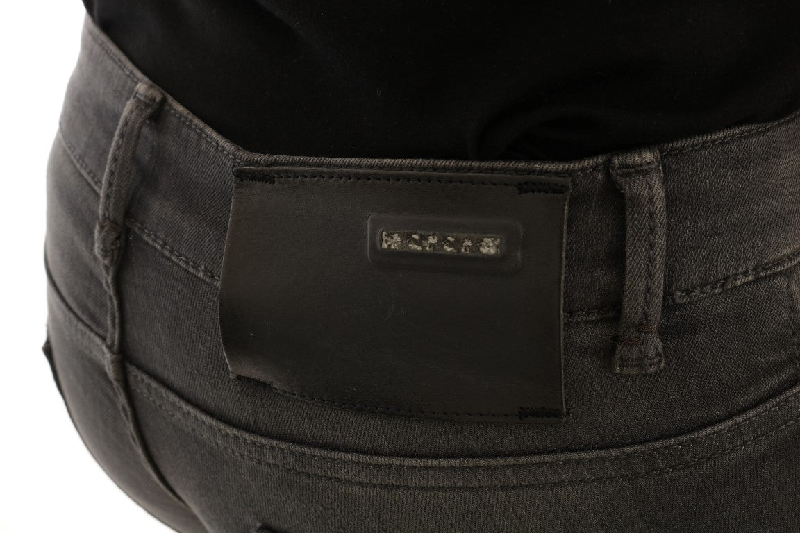 Acht Gray Cotton Slim Fit Denim Jeans Acht