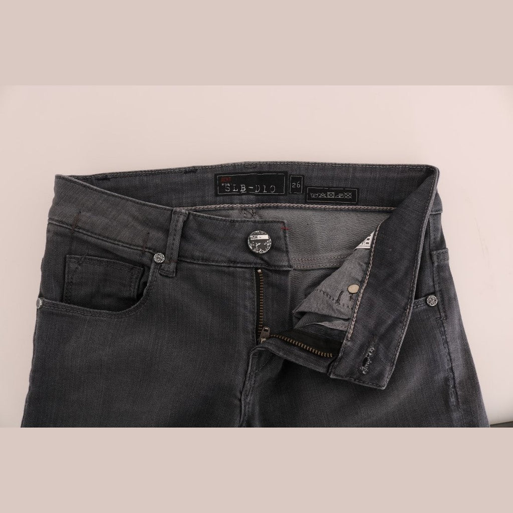 Acht Gray Cotton Slim Fit Denim Jeans