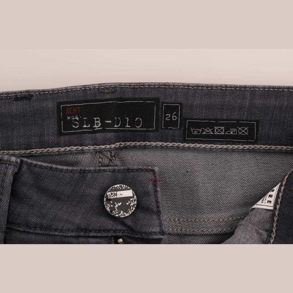 Acht Gray Cotton Slim Fit Denim Jeans