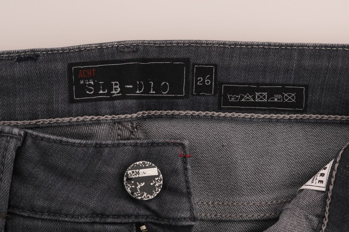 Acht Gray Cotton Slim Fit Denim Jeans Acht