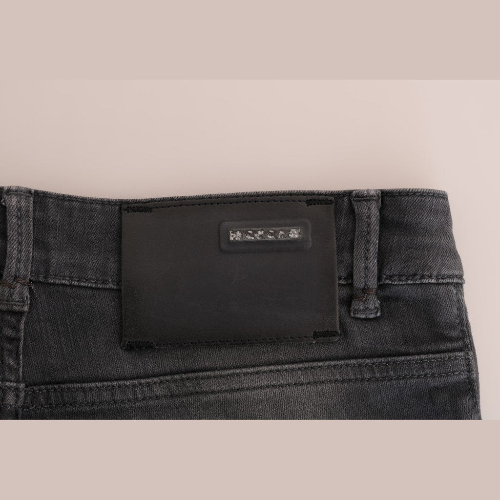 Acht Gray Cotton Slim Fit Denim Jeans