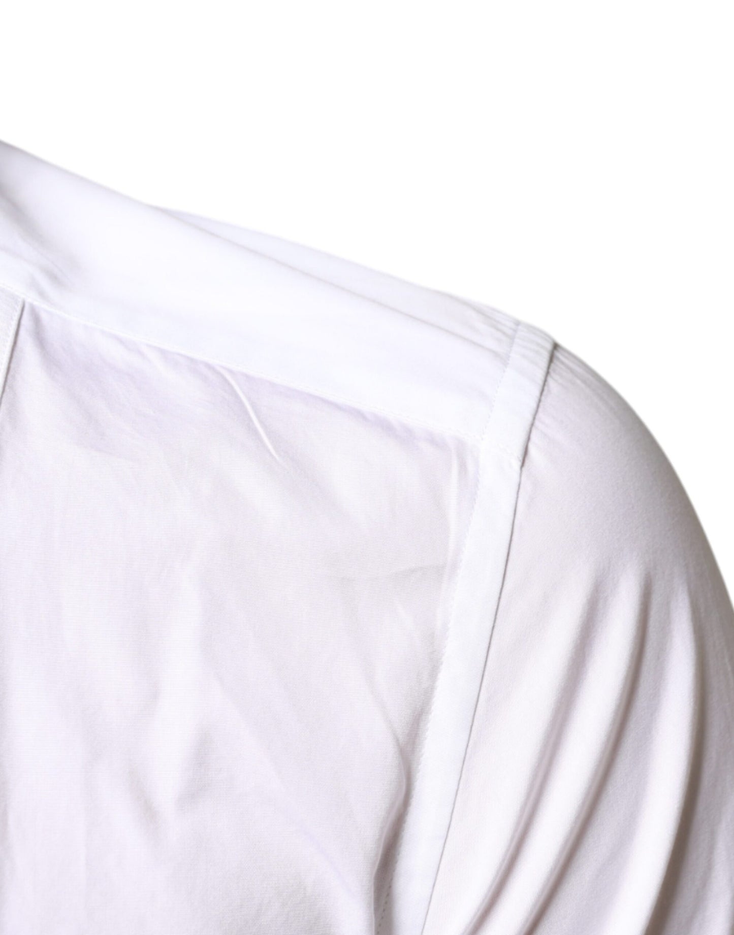 Dolce & Gabbana White Bib Cotton Poplin Formal Dress Shirt Dolce & Gabbana