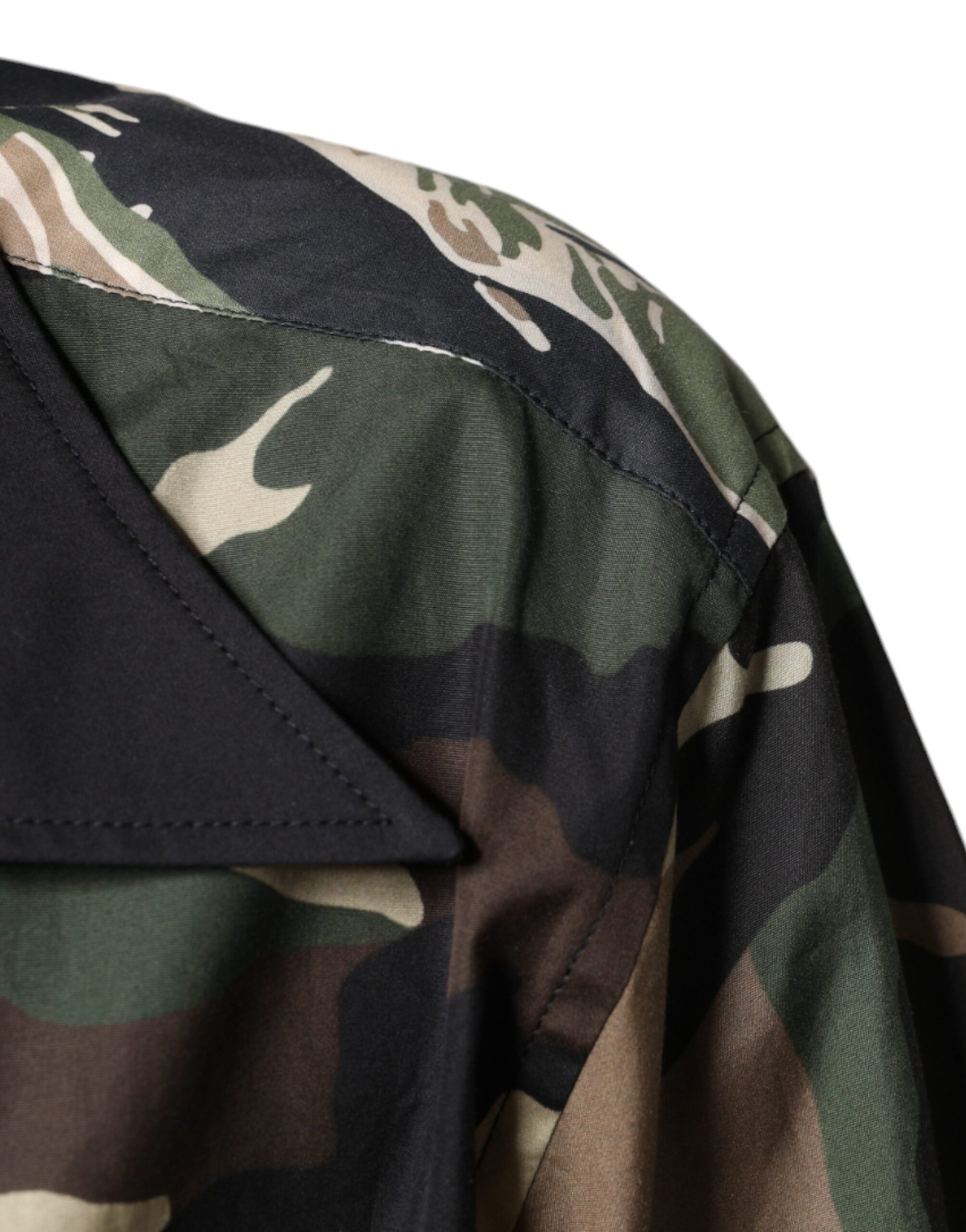 Dolce & Gabbana Multicolor Camouflage Button Down Men Casual Shirt Dolce & Gabbana