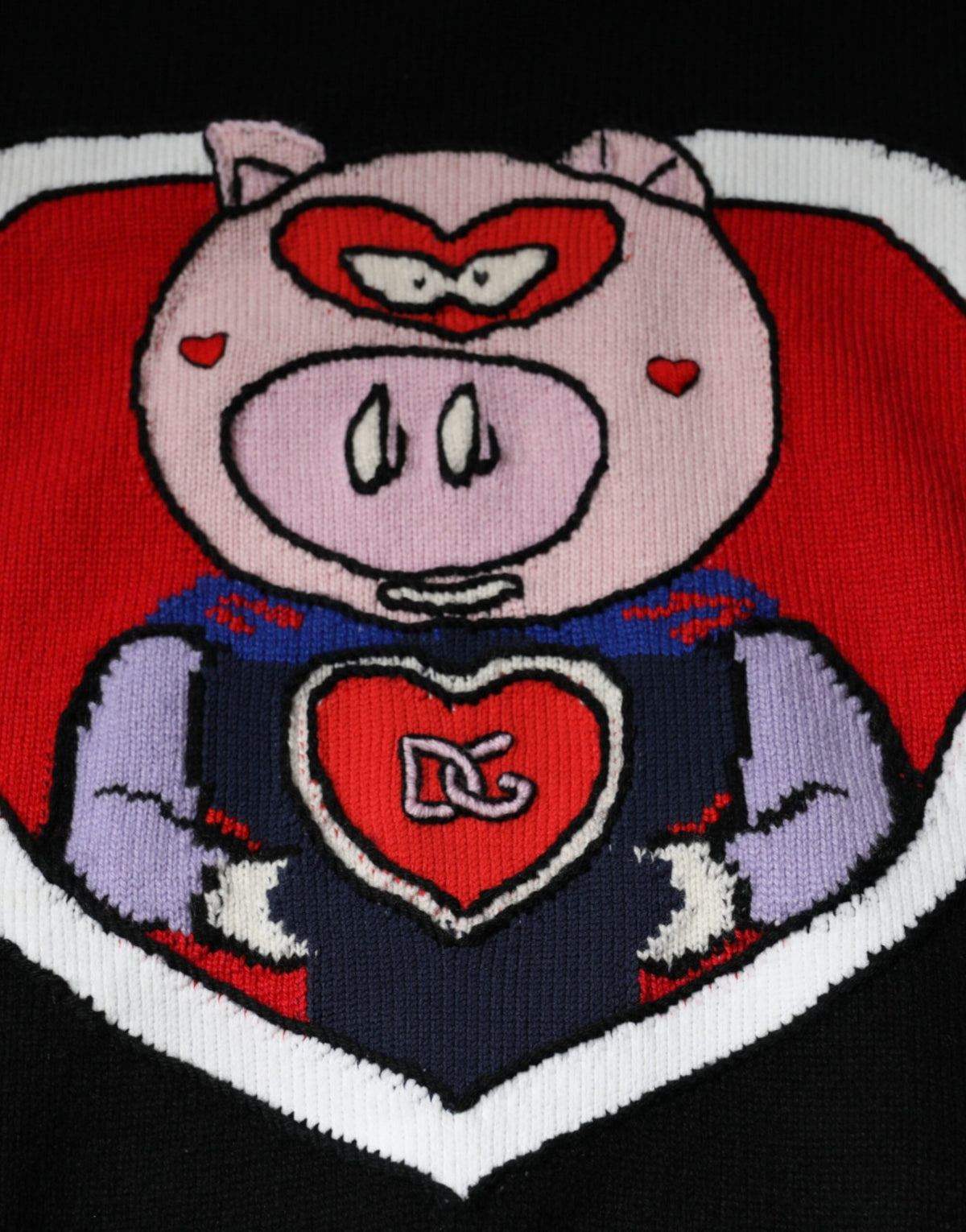 Dolce & Gabbana Black Cashmere Pig of the Year Pullover Sweater - Eljoys Fashion 