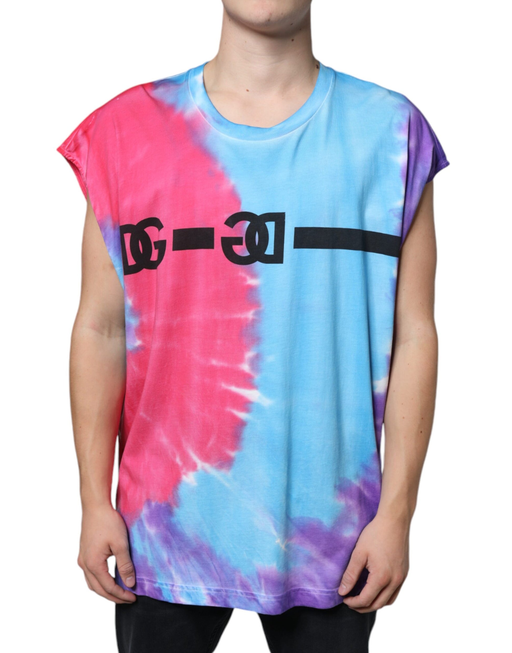 Dolce & Gabbana Multicolor Tie Dye Cotton Sleeveless T-shirt Dolce & Gabbana