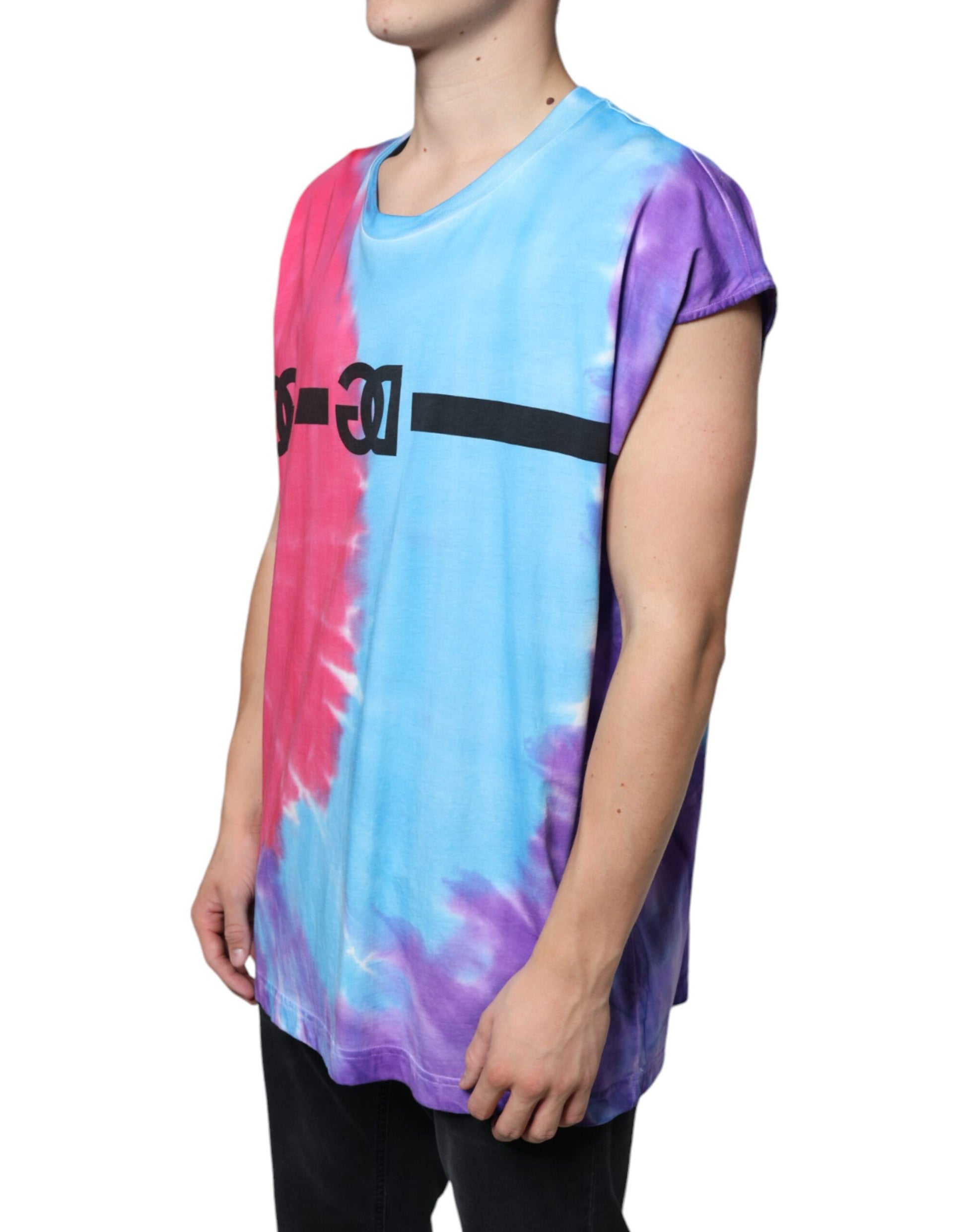 Dolce & Gabbana Multicolor Tie Dye Cotton Sleeveless T-shirt Dolce & Gabbana
