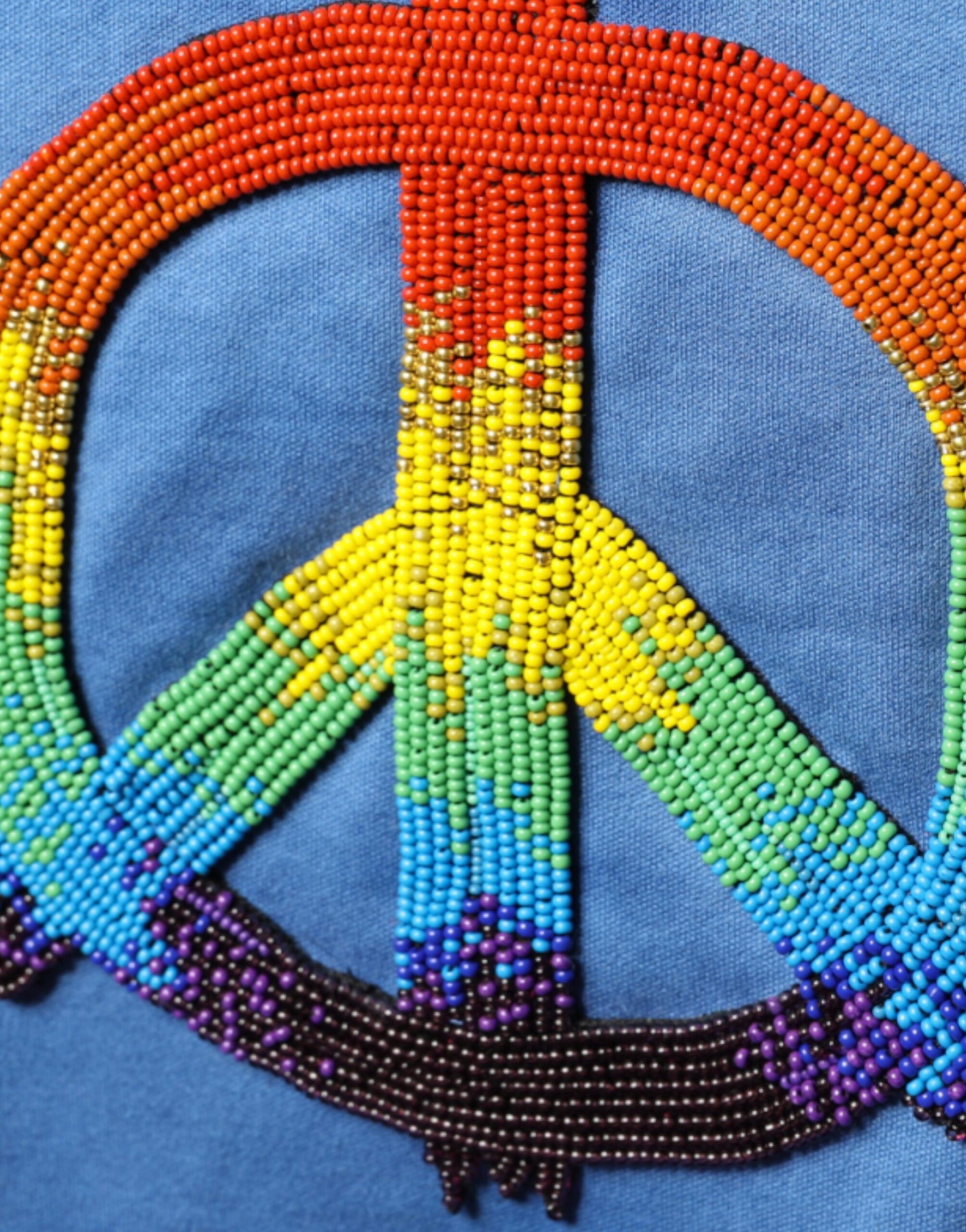 Dolce & Gabbana Blue Tie-Dye Peace Sign Cotton T-shirt Dolce & Gabbana