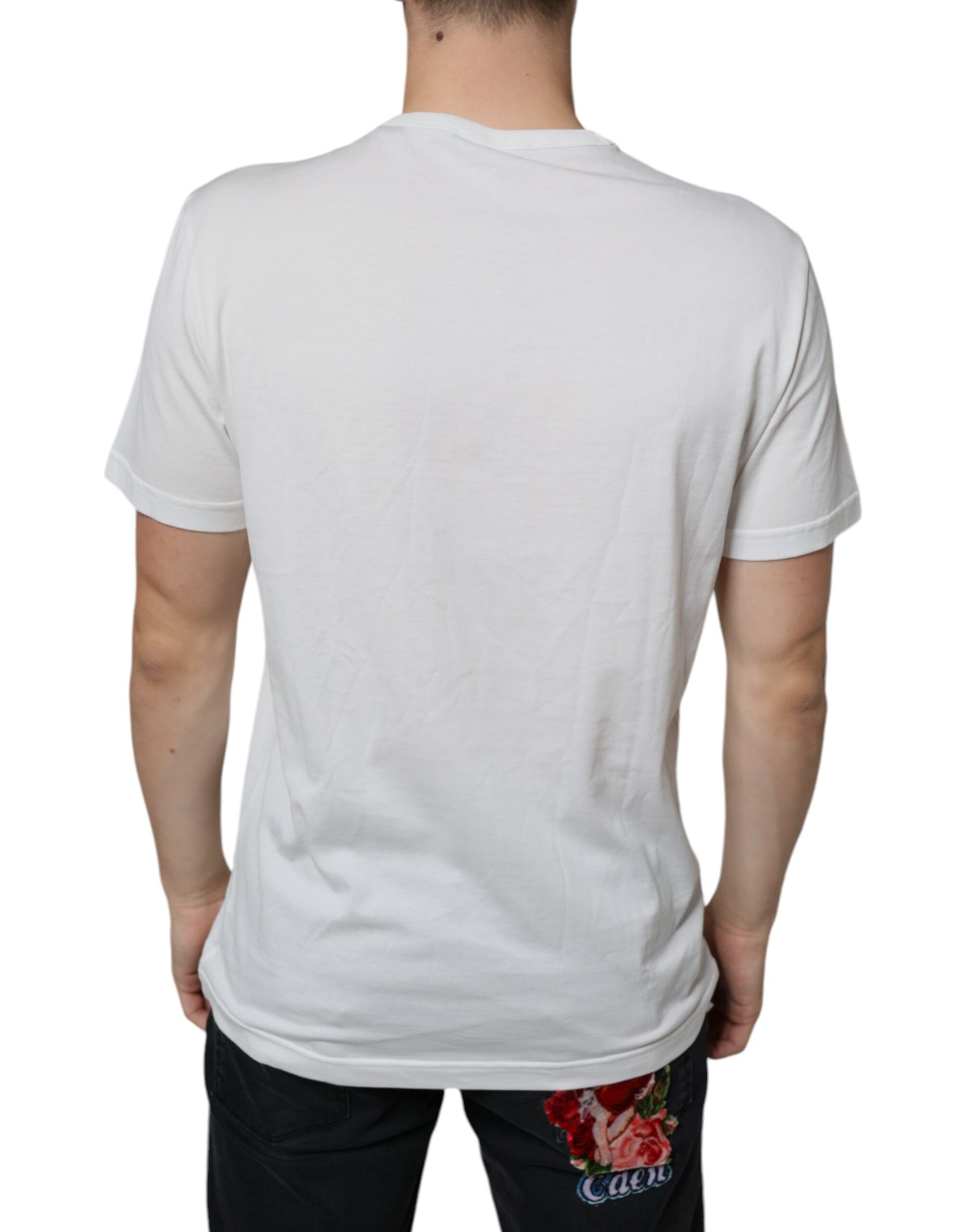 Dolce & Gabbana White Cotton DG Logo Print T-shirt Dolce & Gabbana