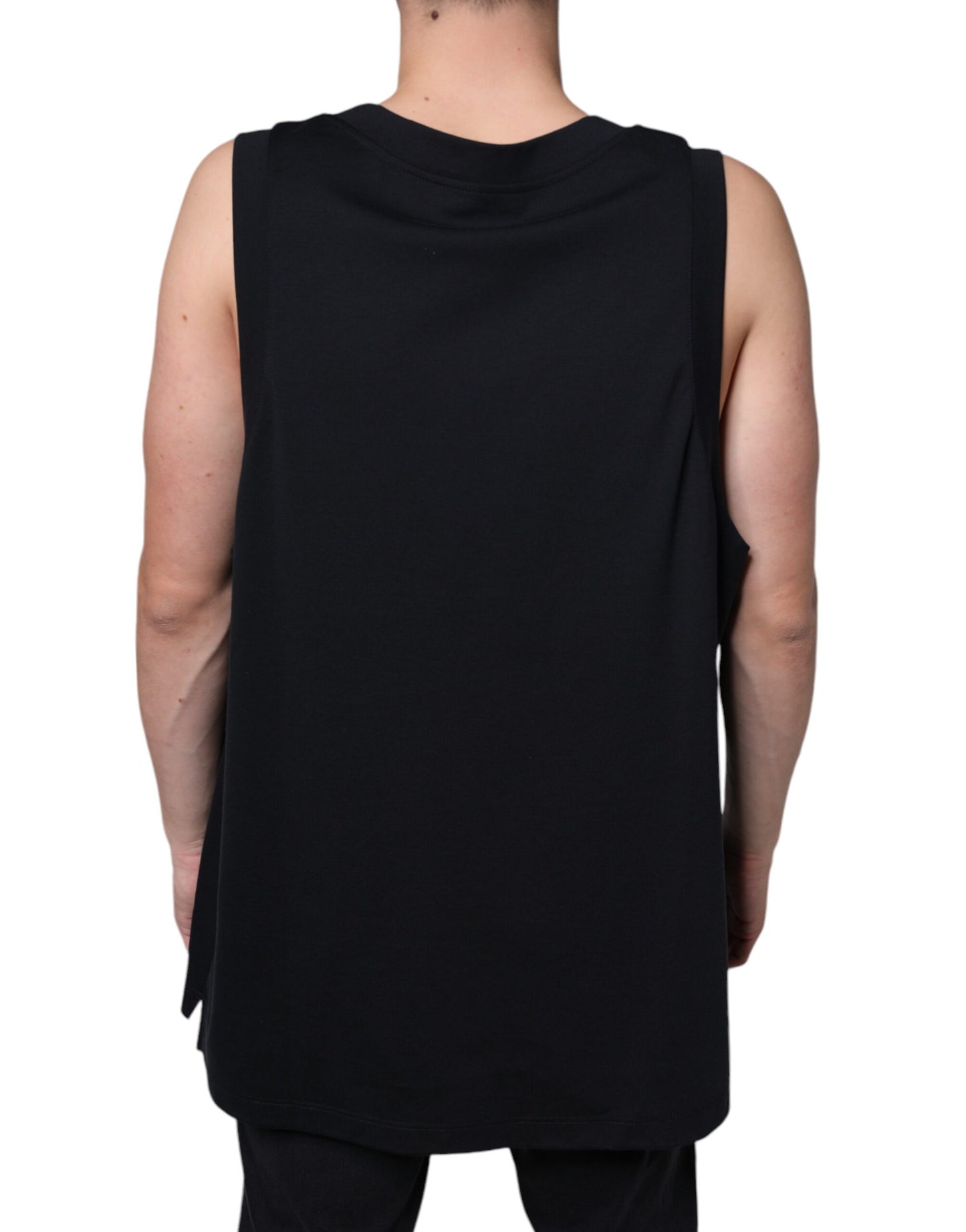 Dolce & Gabbana Black Cotton Born To Be Free Sleeveless T-shirt Dolce & Gabbana