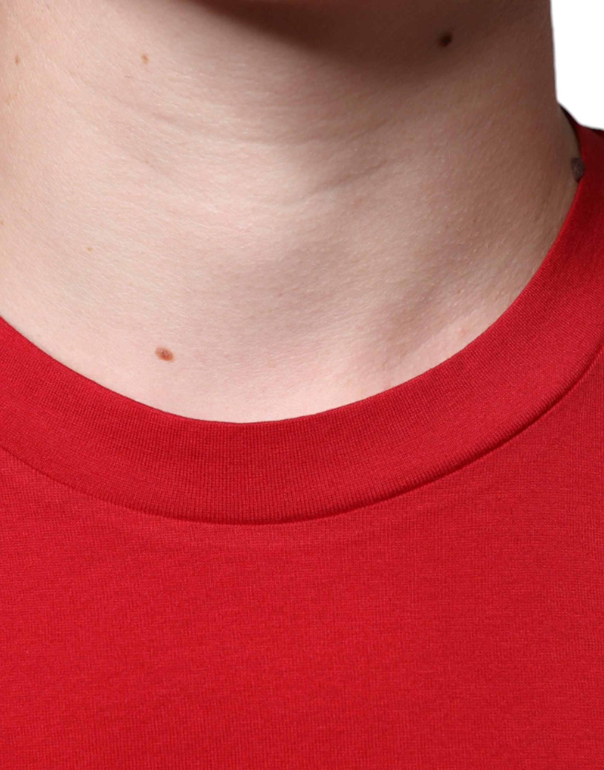 Dolce & Gabbana Red Cotton DG Logo Print Crew Neck T-shirt Dolce & Gabbana