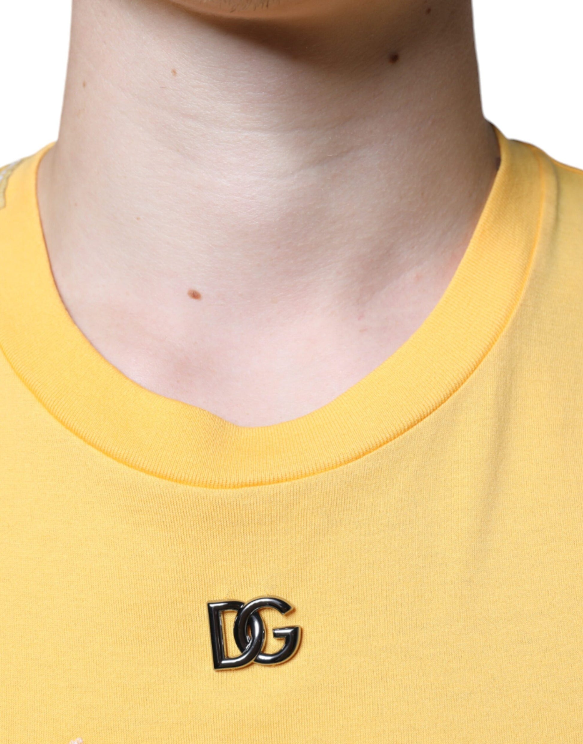 Dolce & Gabbana Yellow Secret Graden Floral Cotton Crew Neck T-shirt Dolce & Gabbana