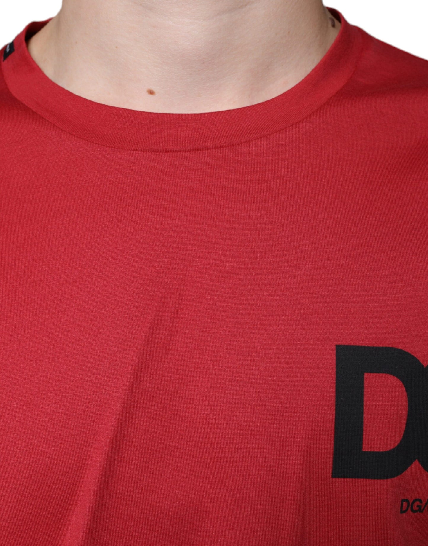 Dolce & Gabbana Red Cotton DG Logo Print Crew Neck T-shirt Dolce & Gabbana