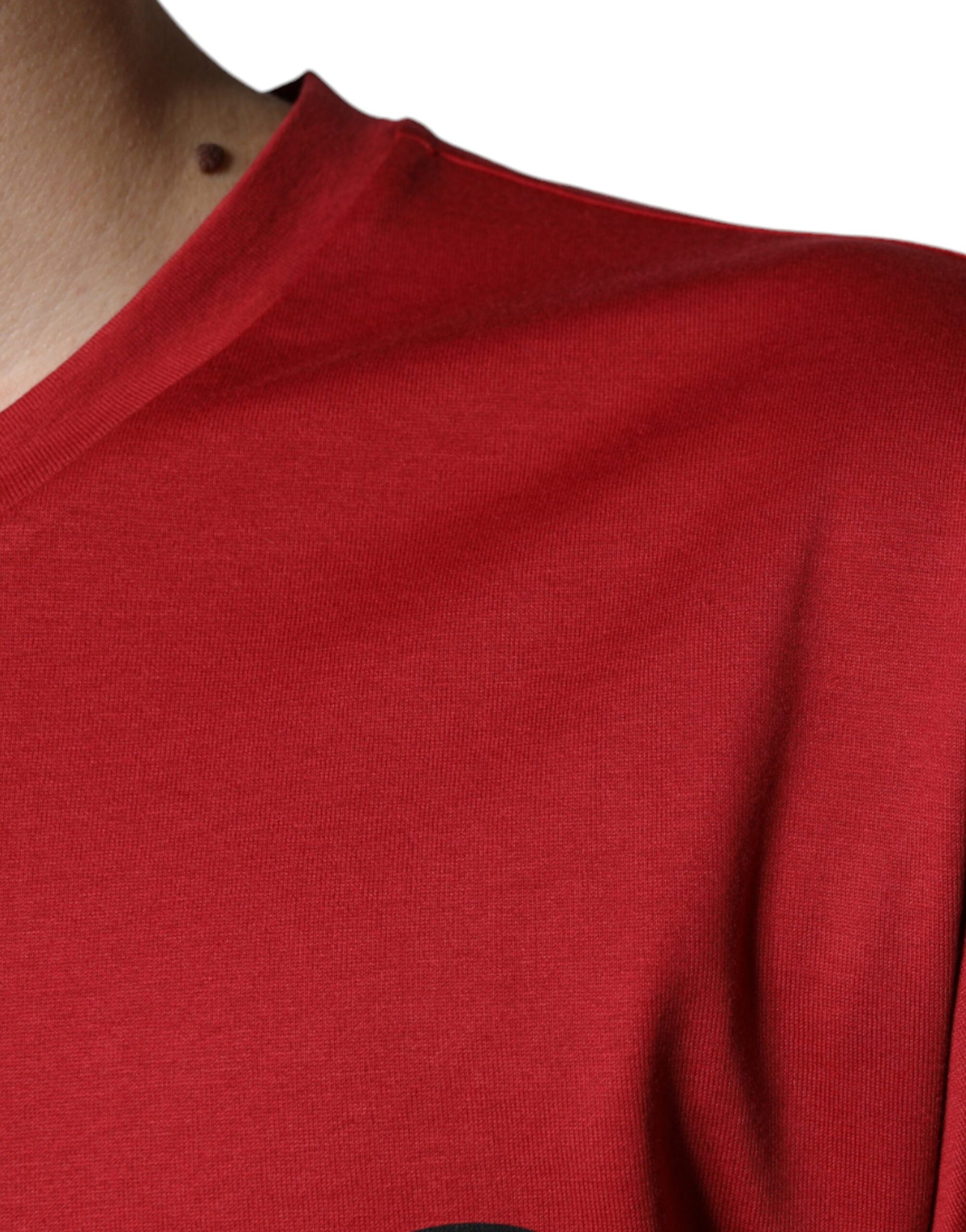Dolce & Gabbana Red Cotton DG Logo Print Crew Neck T-shirt Dolce & Gabbana