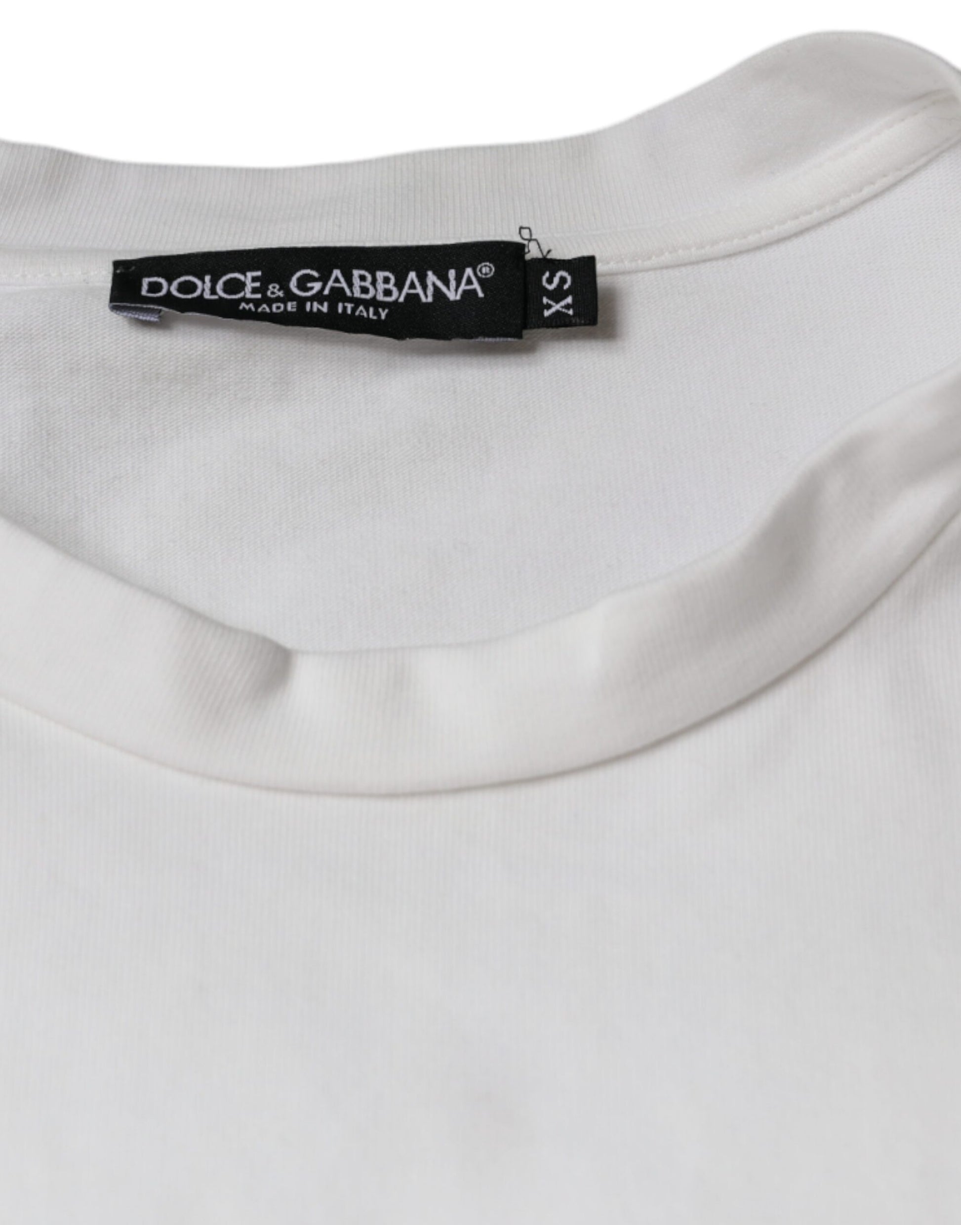 Dolce & Gabbana White Cotton DG Logo Print Casual T-shirt Dolce & Gabbana