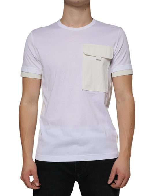 Dolce & Gabbana White Cotton Pocket Short Sleeves T-shirt Dolce & Gabbana