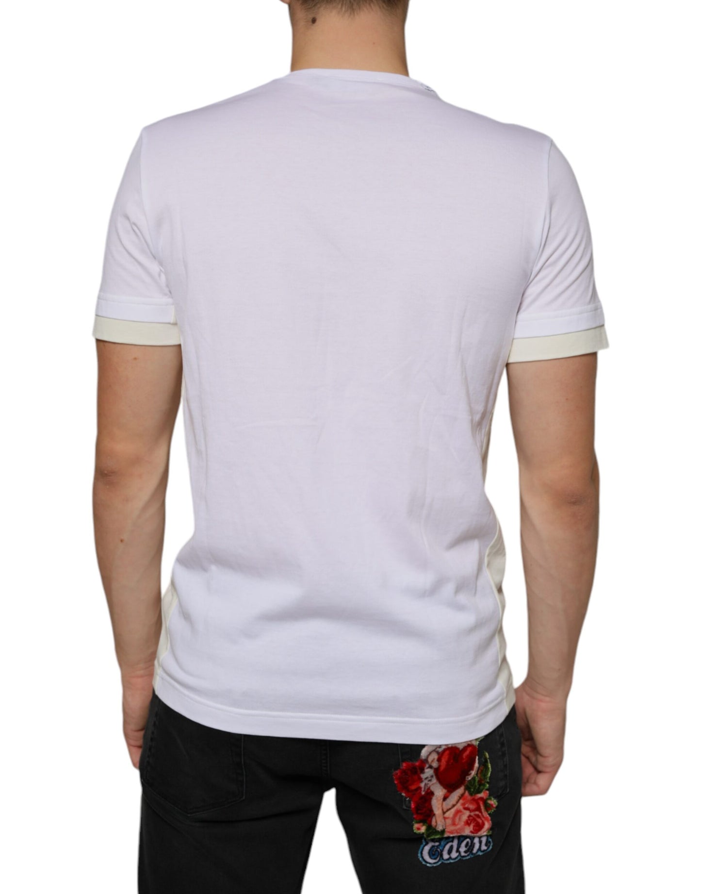 Dolce & Gabbana White Cotton Pocket Short Sleeves T-shirt Dolce & Gabbana