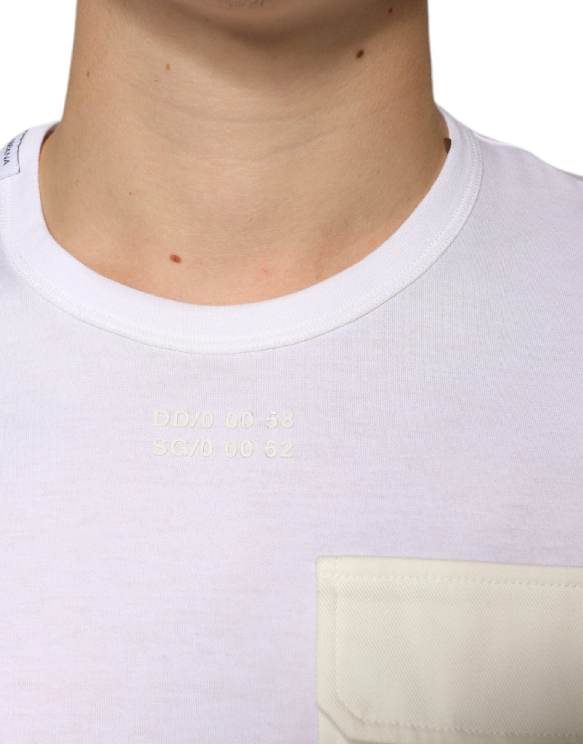 Dolce & Gabbana White Cotton Pocket Short Sleeves T-shirt Dolce & Gabbana