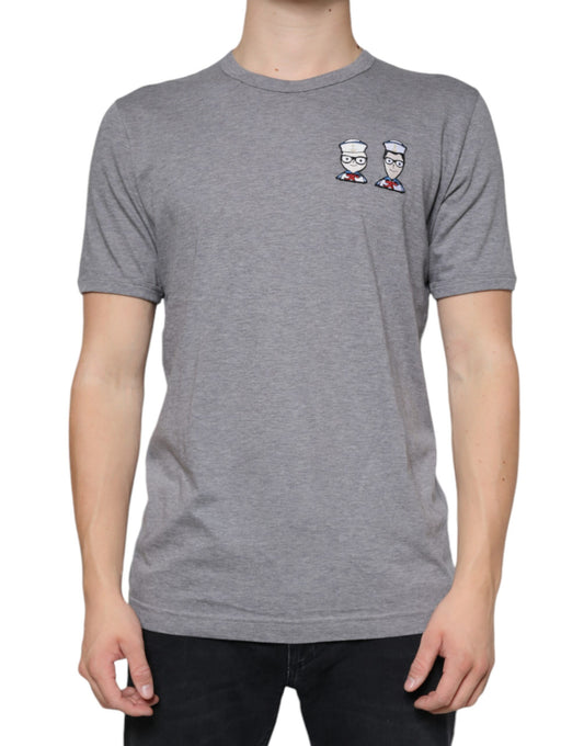 Dolce & Gabbana Gray Cotton #DGFamily Short Sleeves T-shirt Dolce & Gabbana