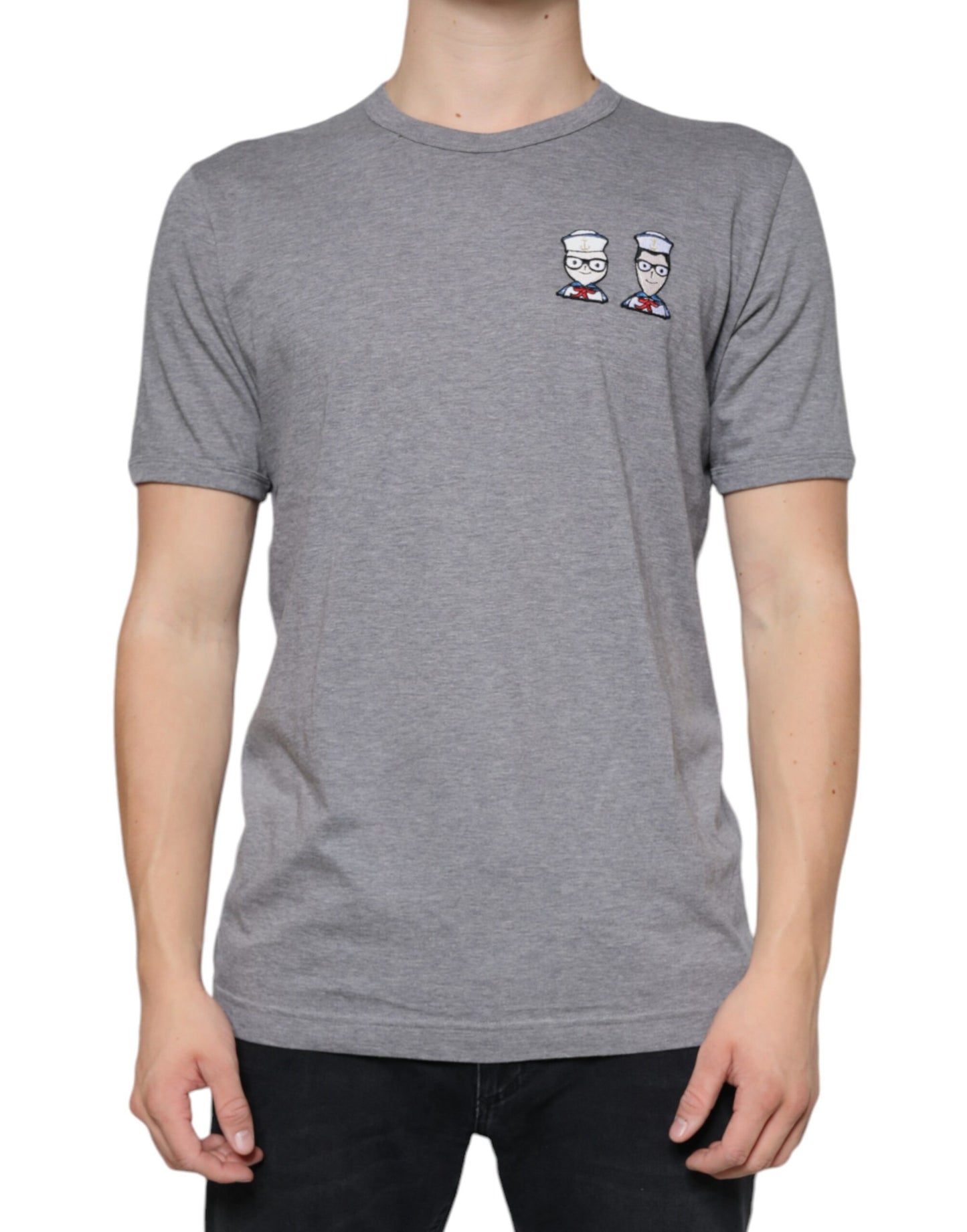 Dolce & Gabbana Gray Cotton #DGFamily Short Sleeves T-shirt Dolce & Gabbana