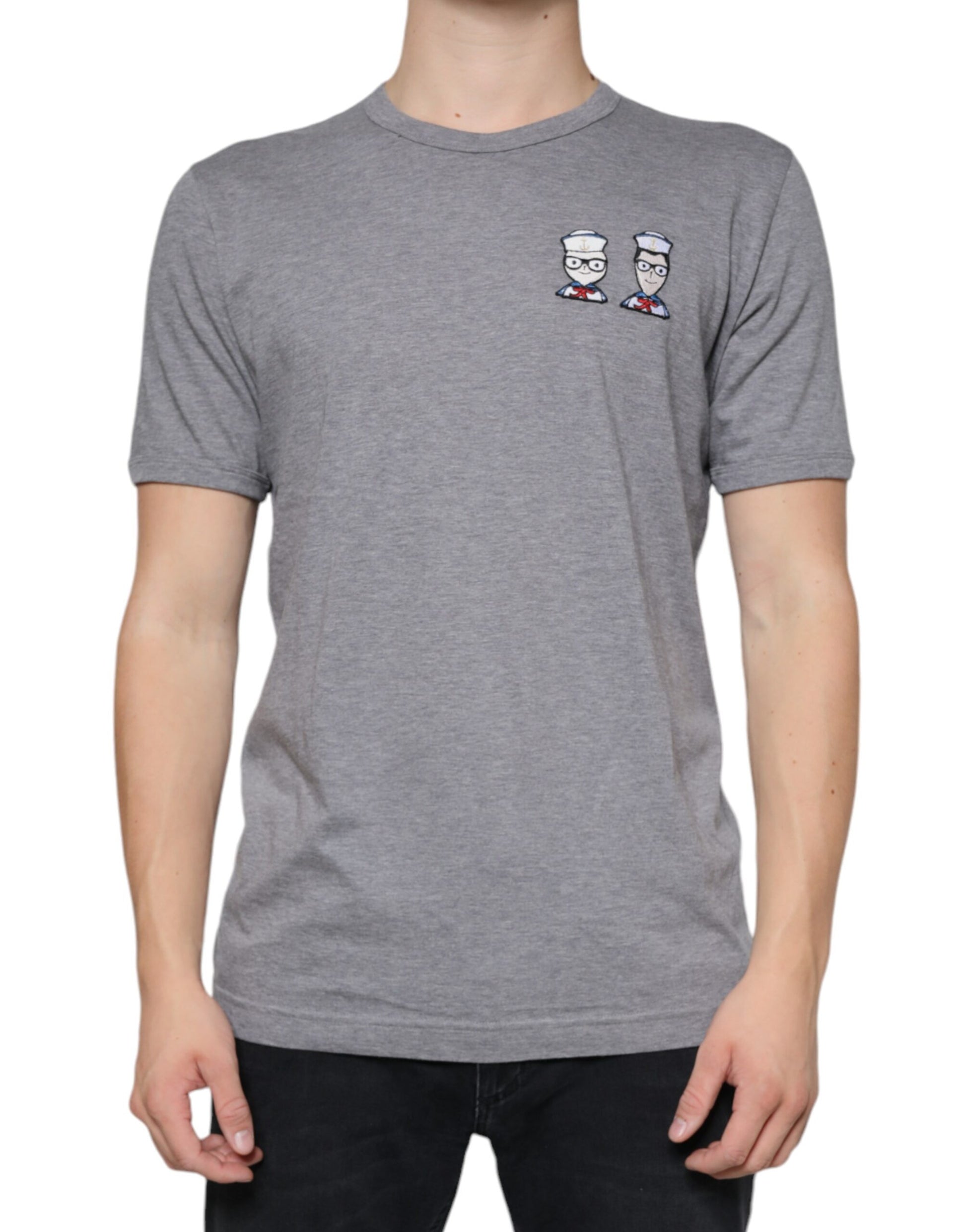 Dolce & Gabbana Gray Cotton #DGFamily Short Sleeves T-shirt Dolce & Gabbana