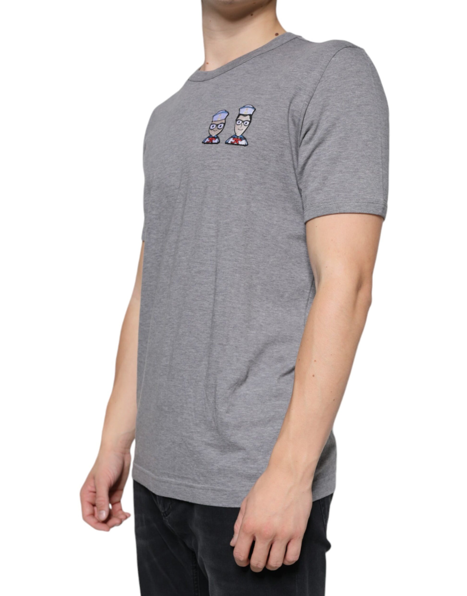 Dolce & Gabbana Gray Cotton #DGFamily Short Sleeves T-shirt Dolce & Gabbana