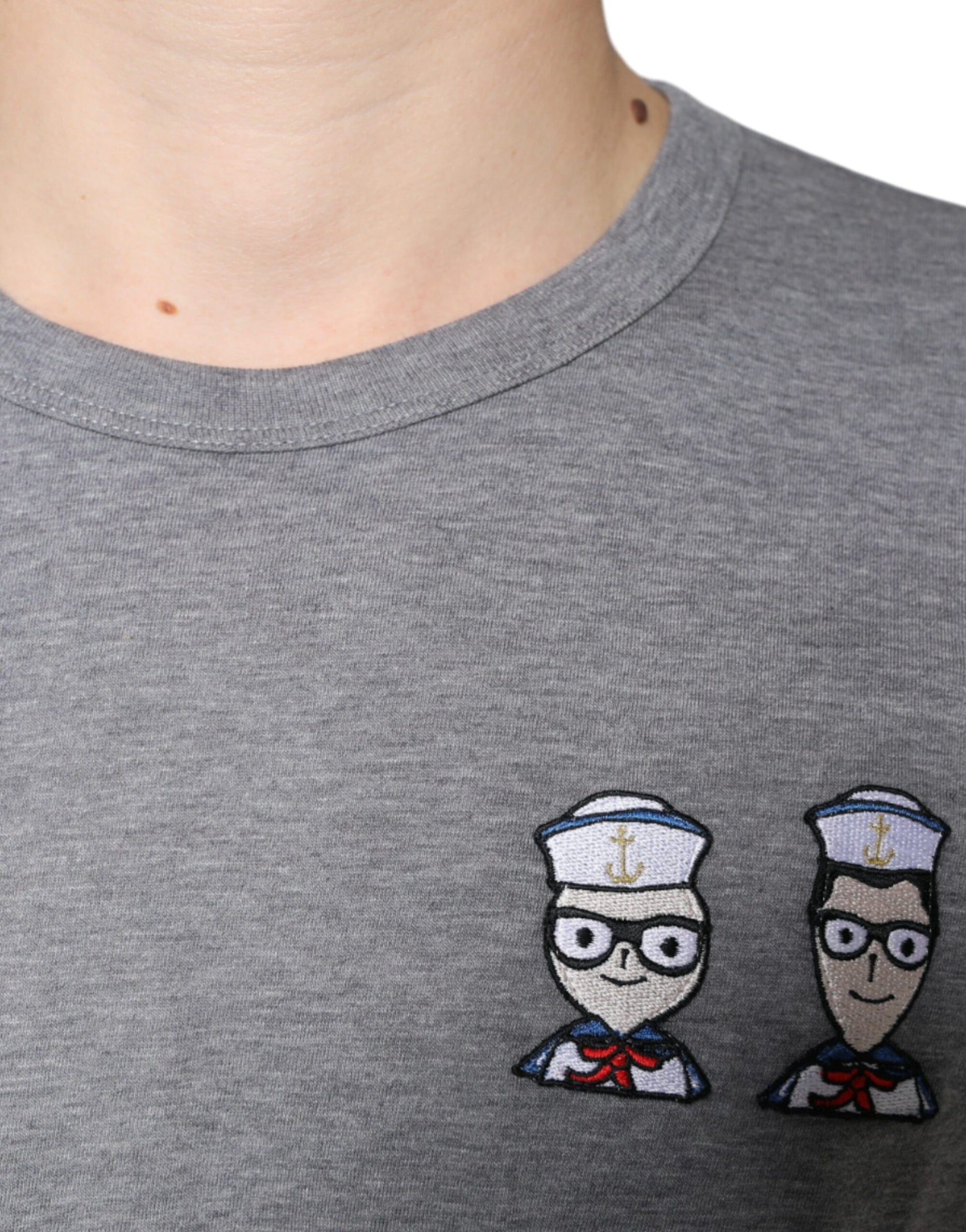 Dolce & Gabbana Gray Cotton #DGFamily Short Sleeves T-shirt Dolce & Gabbana