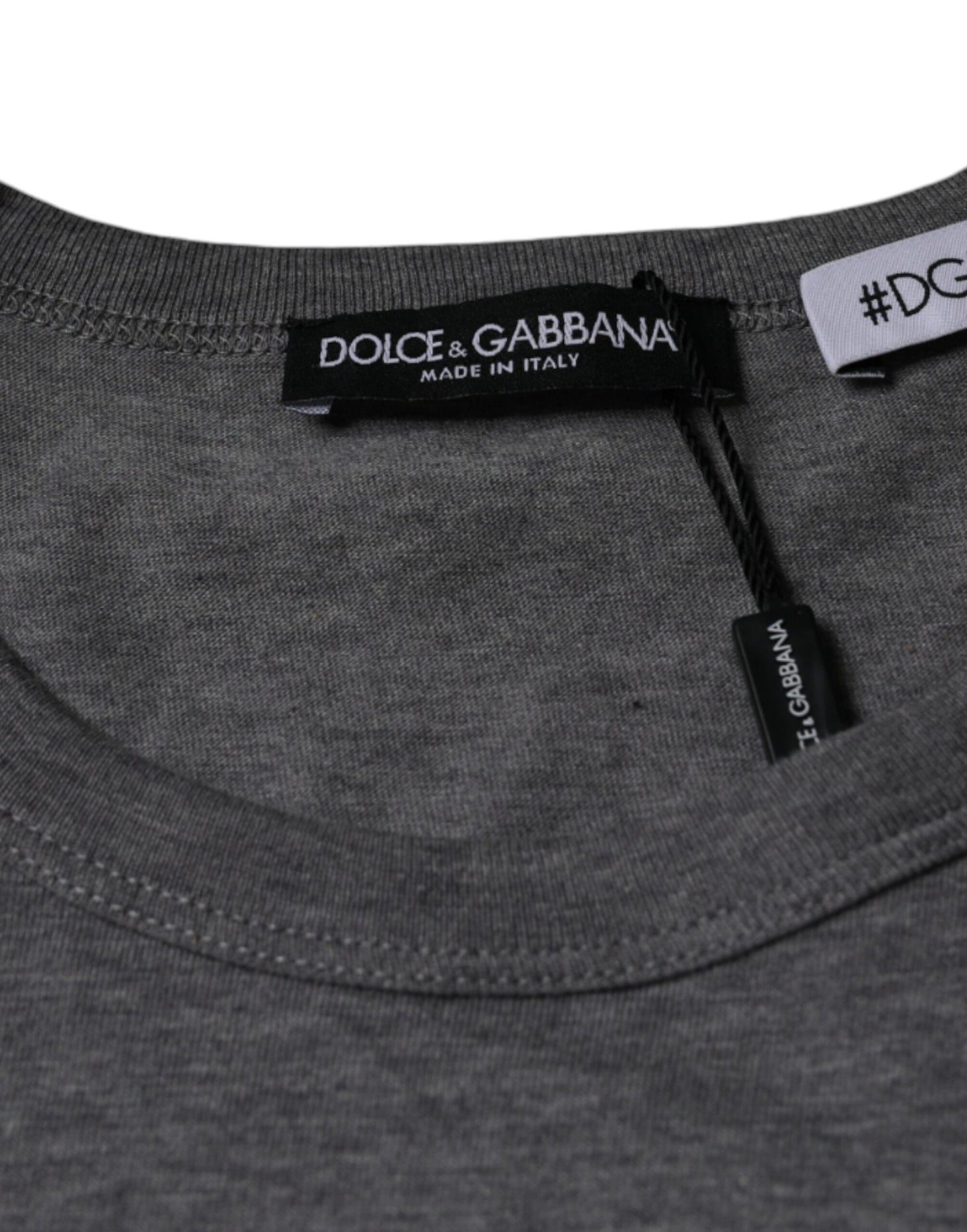 Dolce & Gabbana Gray Cotton #DGFamily Short Sleeves T-shirt Dolce & Gabbana
