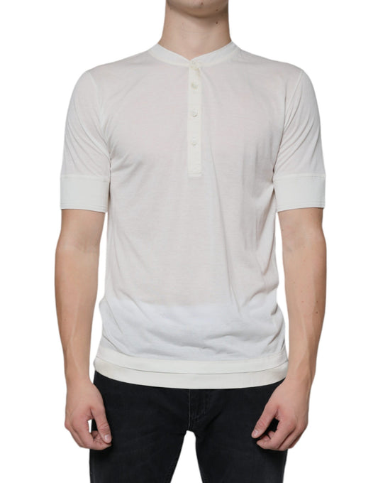 Dolce & Gabbana Off White Cotton Short Sleeves T-shirt Dolce & Gabbana
