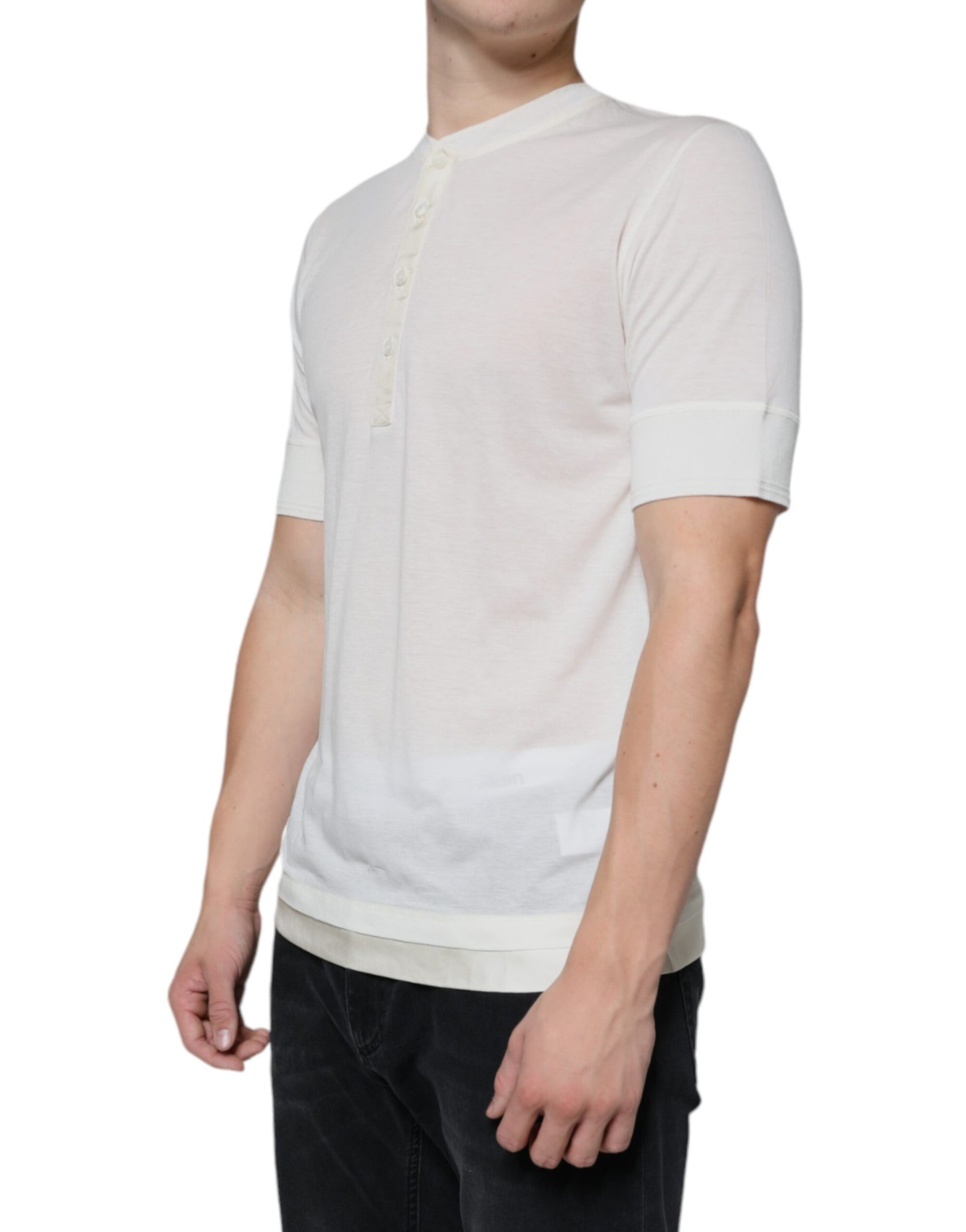 Dolce & Gabbana Off White Cotton Short Sleeves T-shirt Dolce & Gabbana