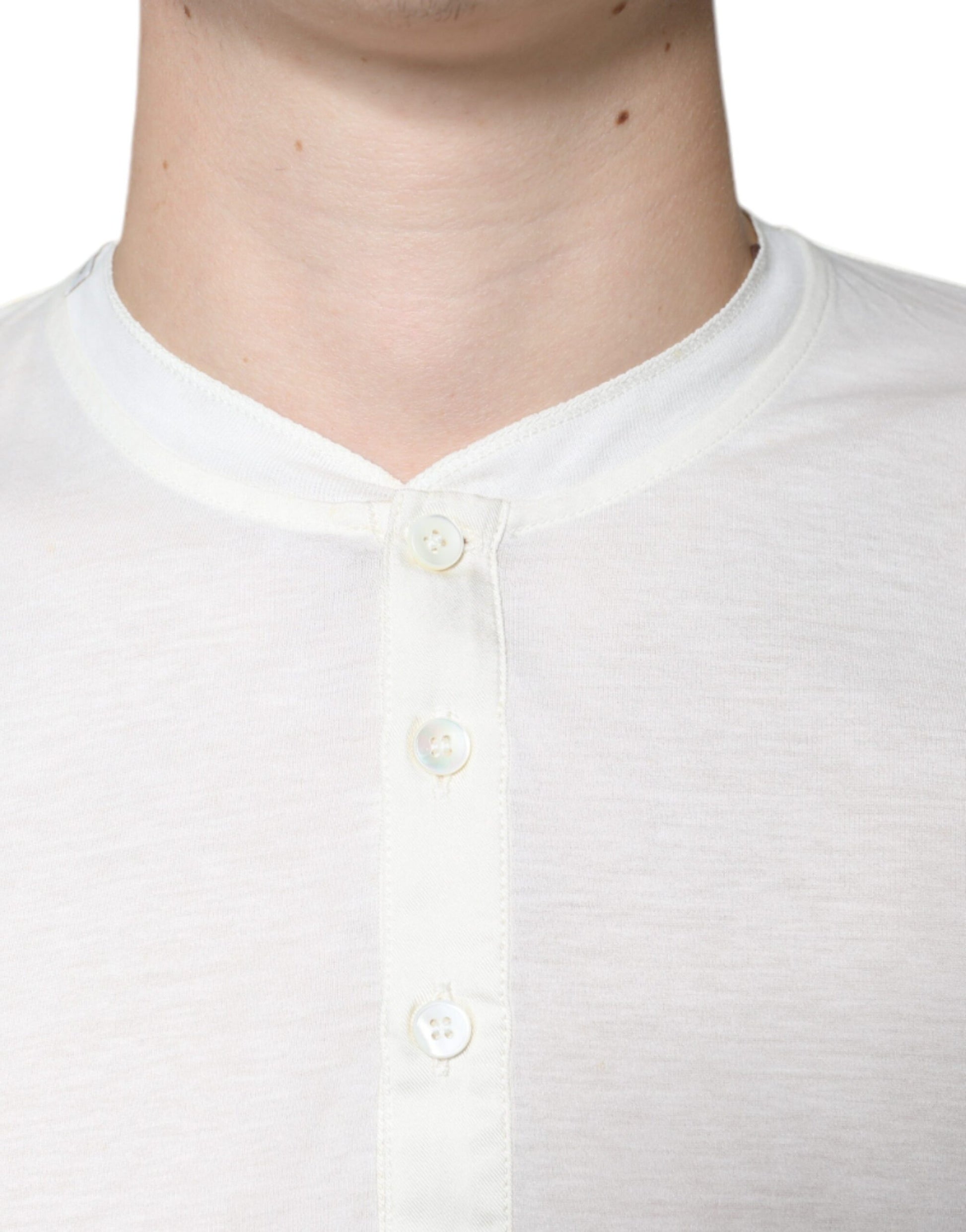 Dolce & Gabbana Off White Cotton Short Sleeves T-shirt Dolce & Gabbana