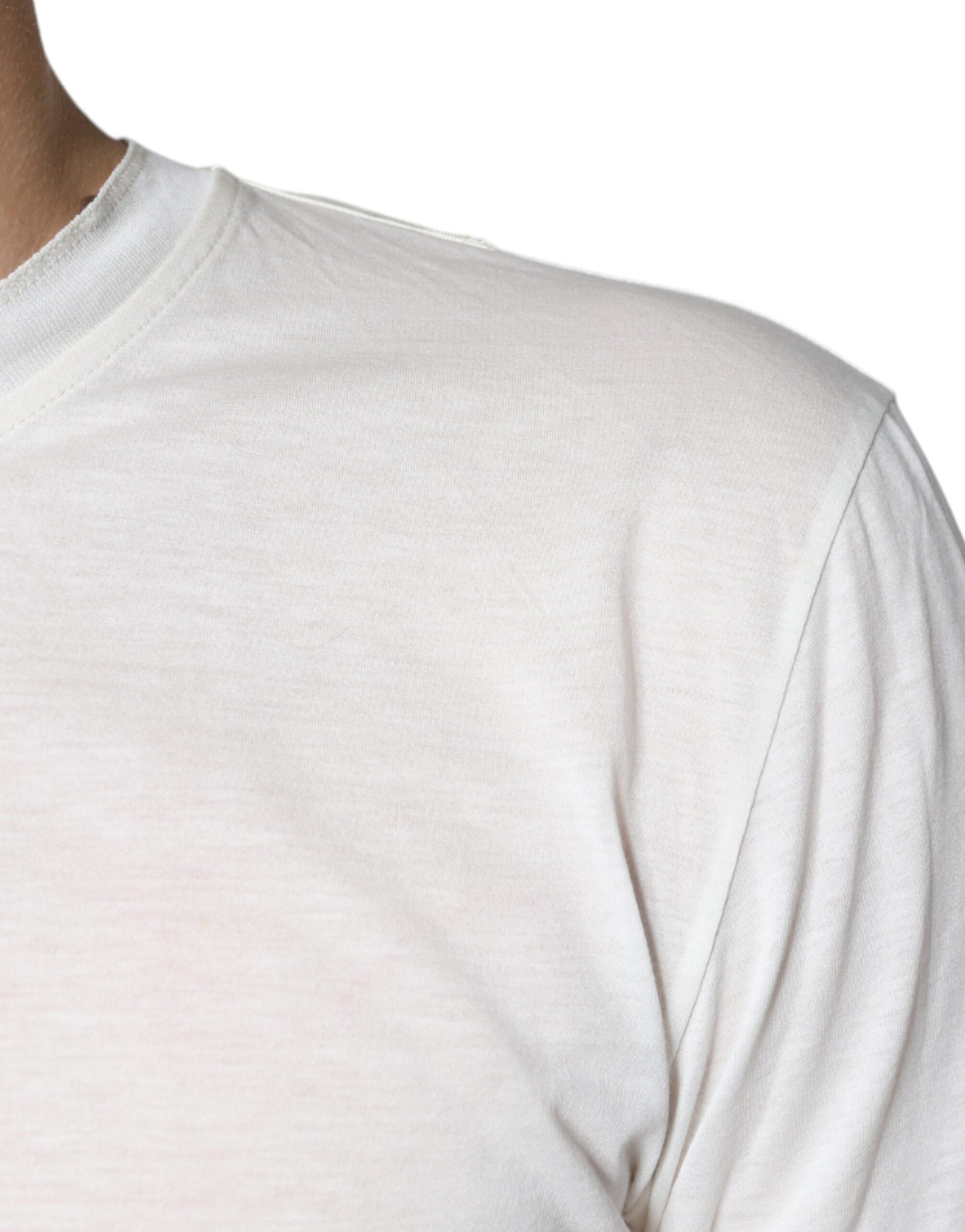 Dolce & Gabbana Off White Cotton Short Sleeves T-shirt Dolce & Gabbana