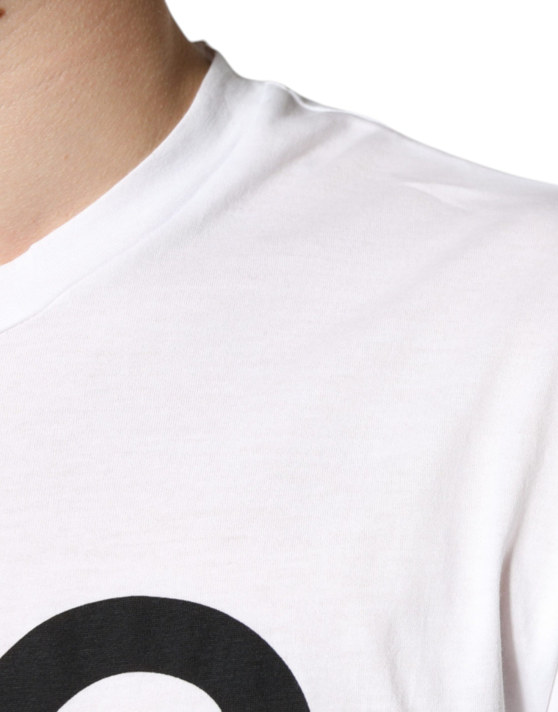 Dolce & Gabbana White Cotton DG Logo Print Casual T-shirt Dolce & Gabbana