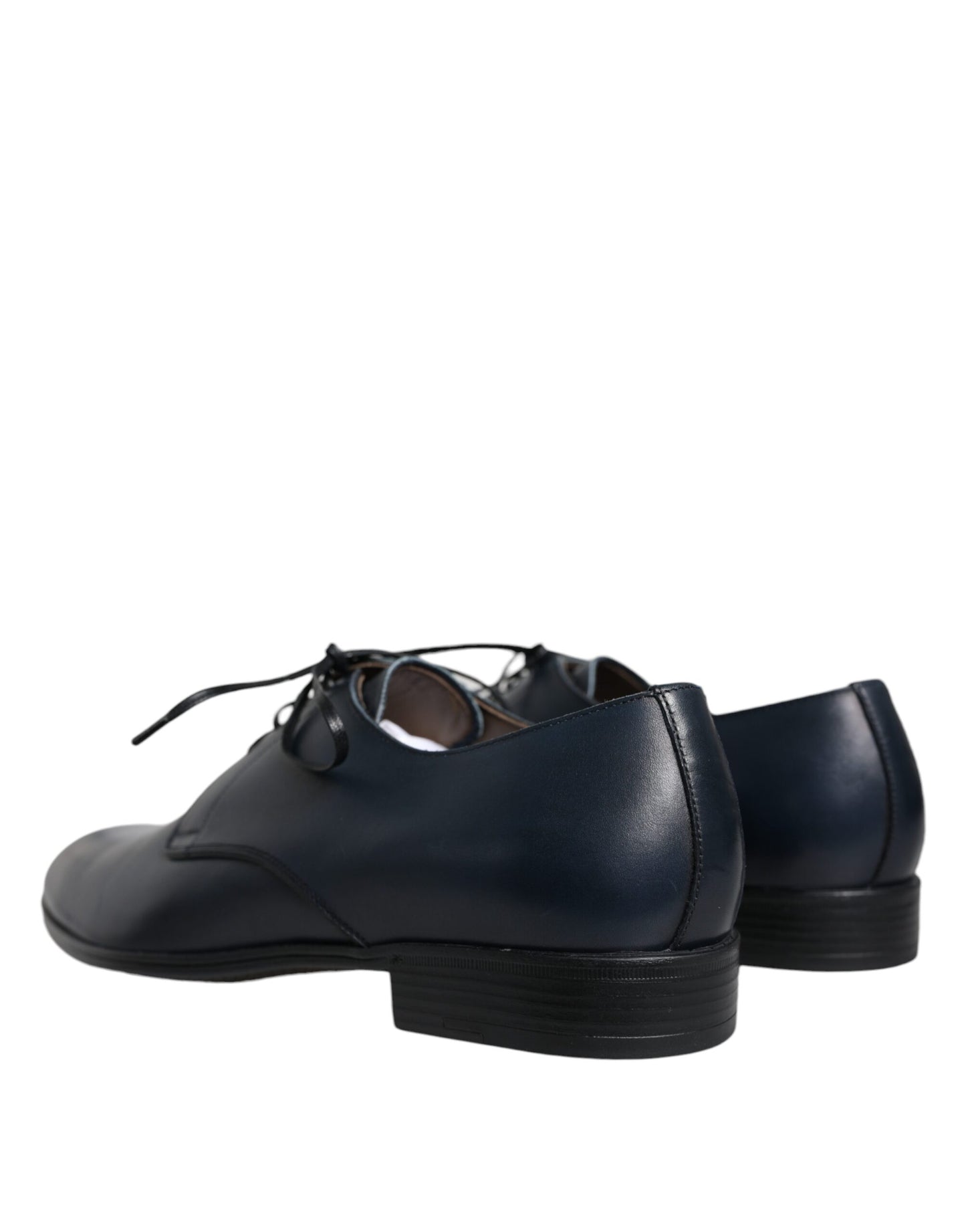 Dolce & Gabbana Navy Blue Leather Derby Dress Formal Shoes Dolce & Gabbana