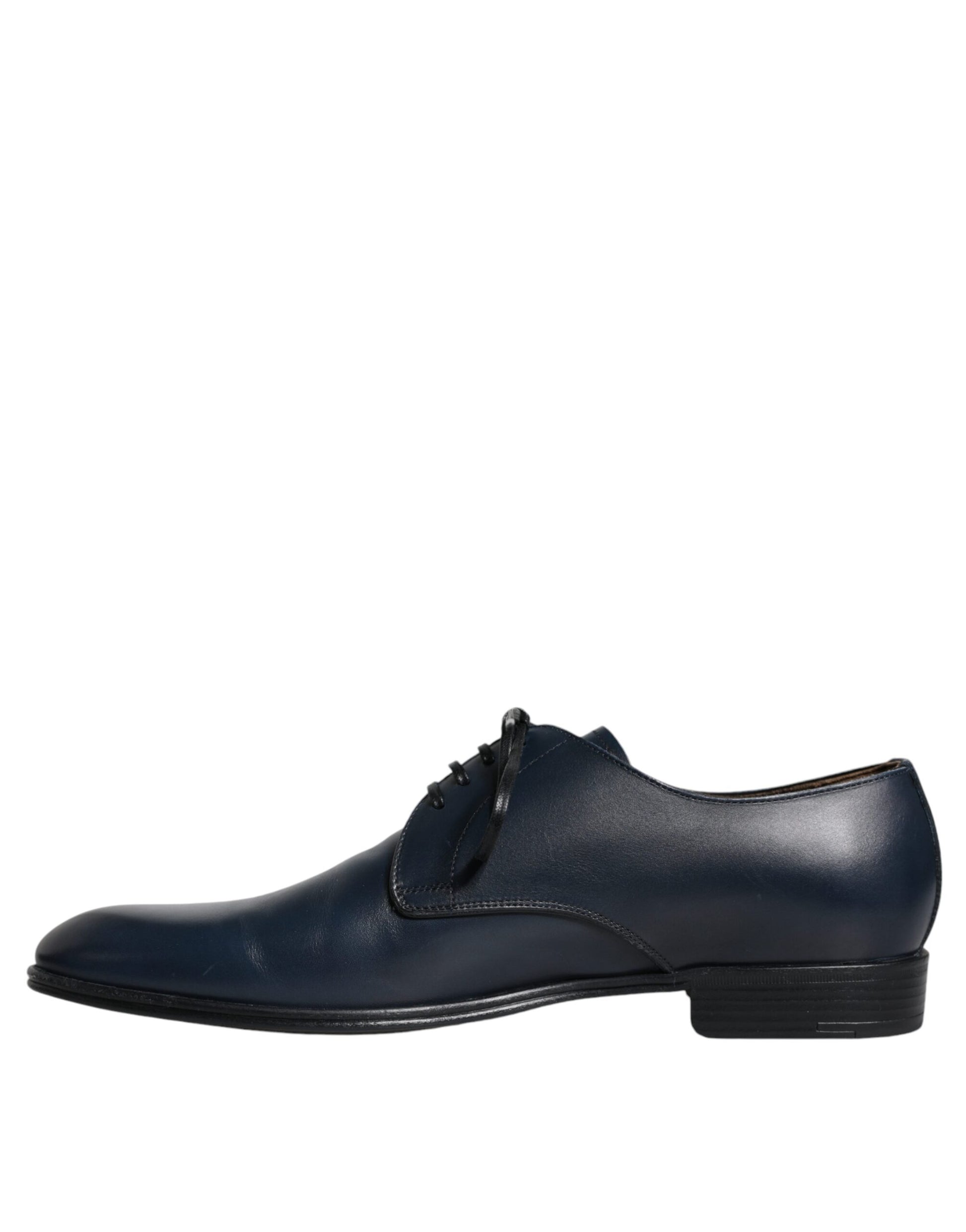 Dolce & Gabbana Navy Blue Leather Derby Dress Formal Shoes Dolce & Gabbana