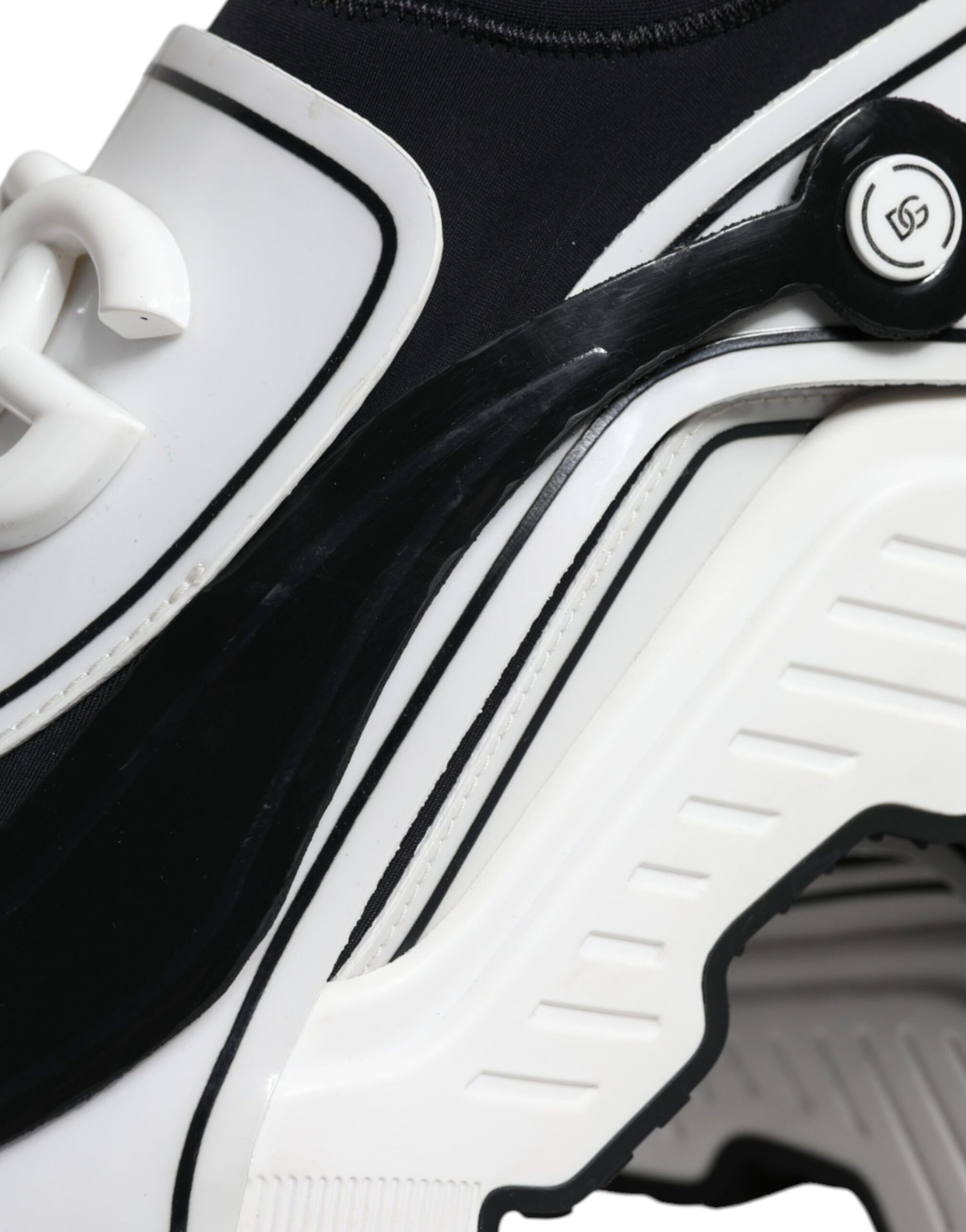 Dolce & Gabbana White Black Logo Plaque Daymaster Sneakers Shoes Dolce & Gabbana