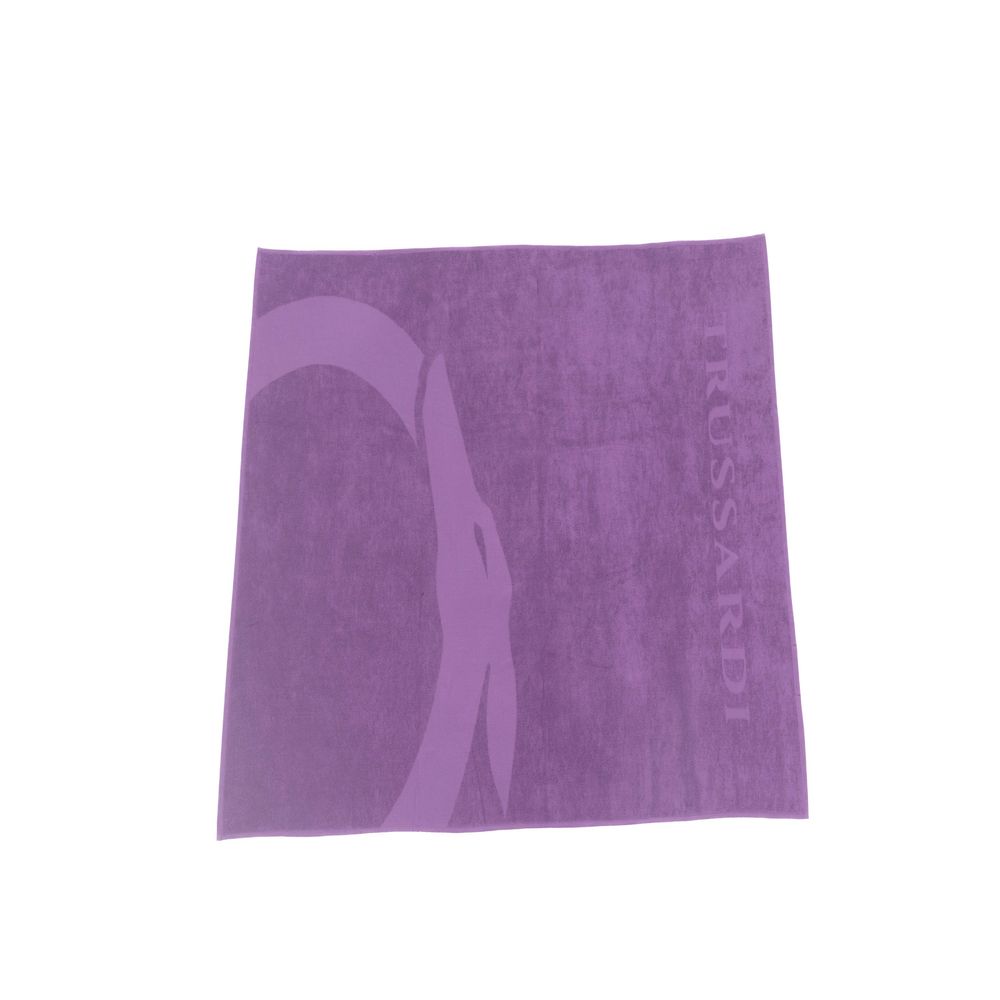 Trussardi Beachwear Purple Cotton Men Swim Towel Trussardi Beachwear