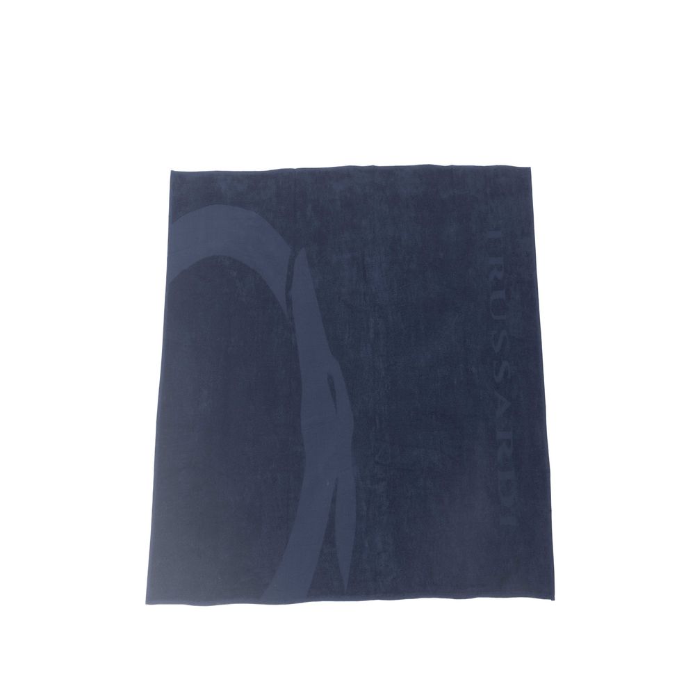 Trussardi Beachwear Blue Cotton Men's Beach Towel Trussardi Beachwear
