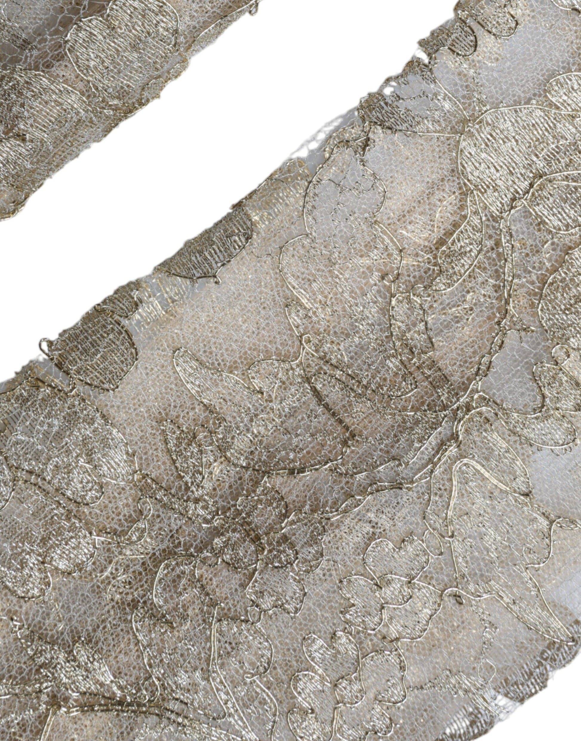 Dolce & Gabbana Gold Floral Lace A-line Sheath Mini Dress Dolce & Gabbana