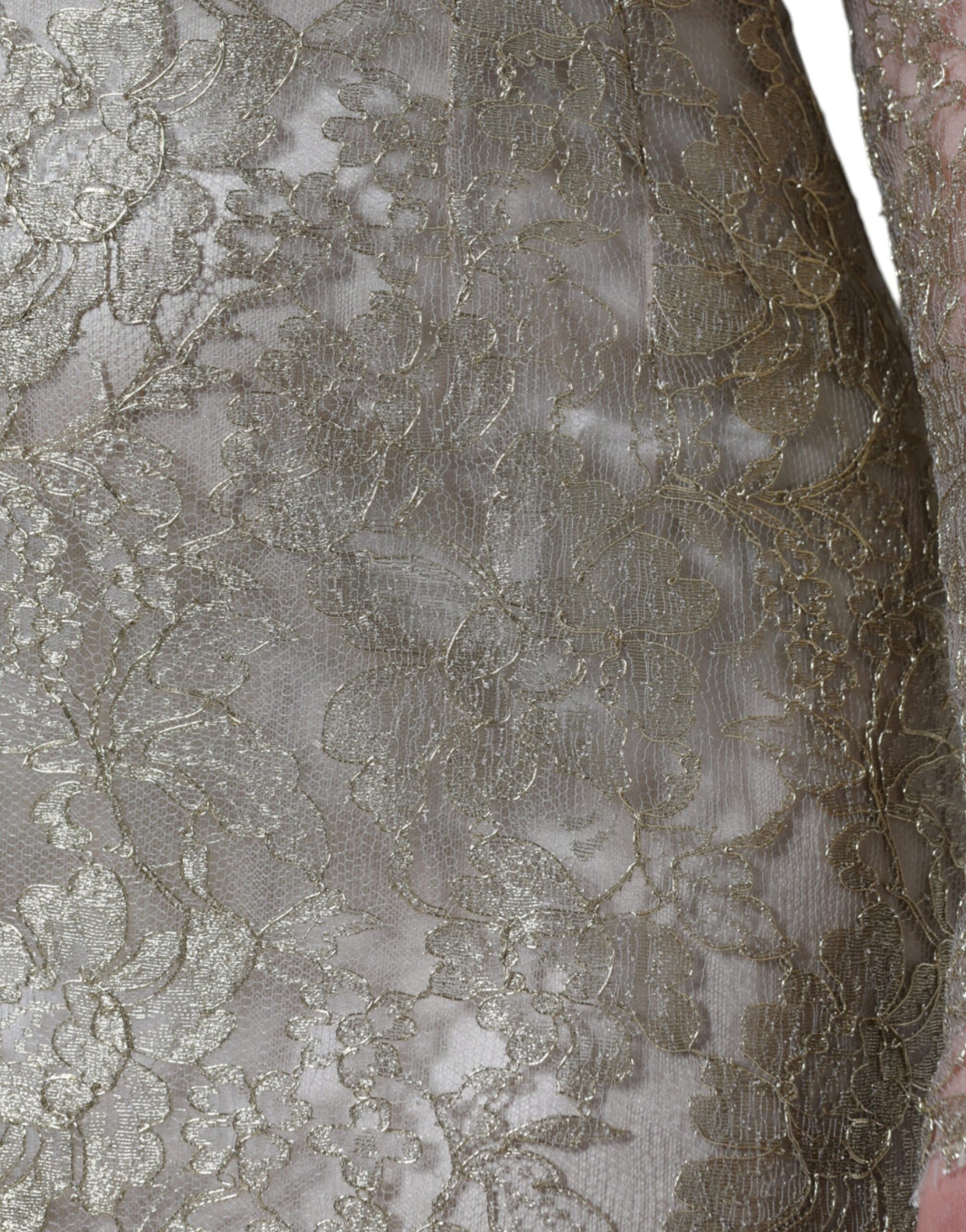 Dolce & Gabbana Gold Floral Lace A-line Sheath Mini Dress Dolce & Gabbana