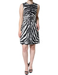 Dolce & Gabbana Black White Zebra A-line Sheath Mini Dress - Eljoys Fashion 