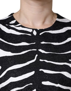 Dolce & Gabbana Black White Zebra A-line Sheath Mini Dress - Eljoys Fashion 