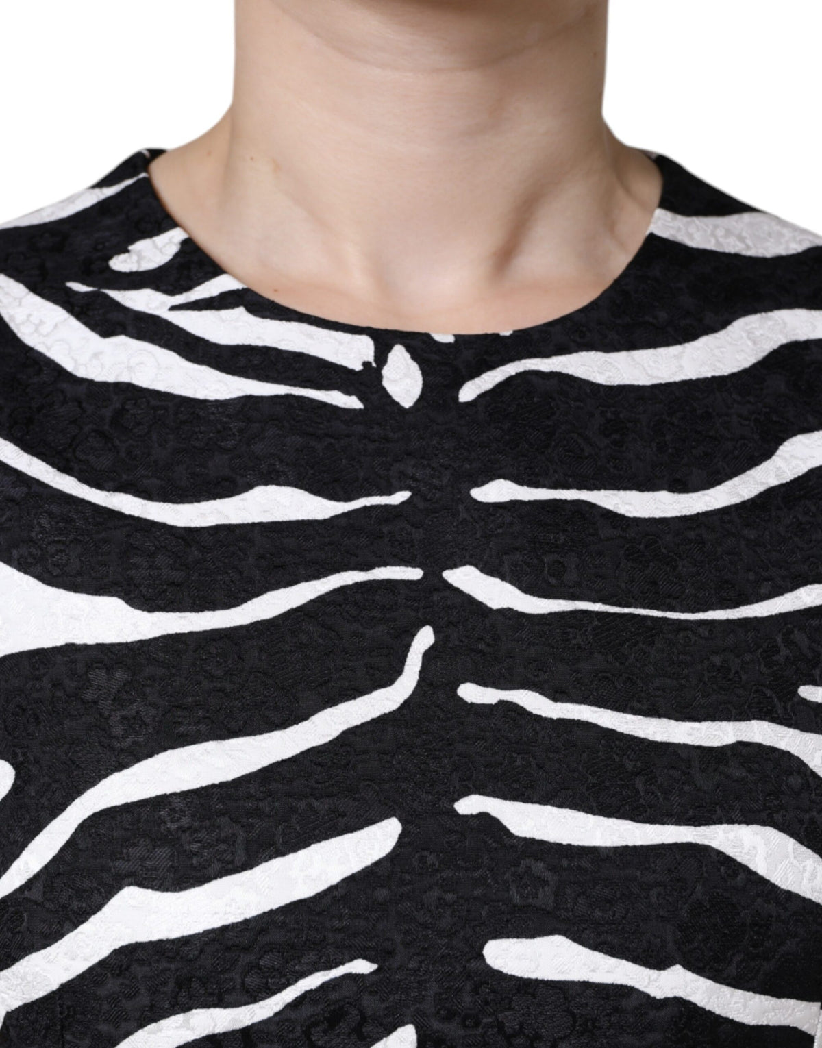Dolce & Gabbana Black White Zebra A-line Sheath Mini Dress - Eljoys Fashion 