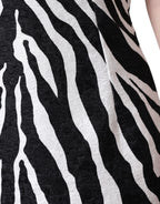 Dolce & Gabbana Black White Zebra A-line Sheath Mini Dress - Eljoys Fashion 