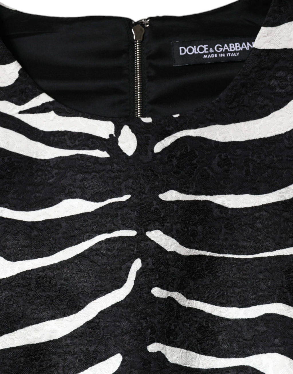 Dolce & Gabbana Black White Zebra A-line Sheath Mini Dress - Eljoys Fashion 