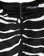 Dolce & Gabbana Black White Zebra A-line Sheath Mini Dress - Eljoys Fashion 
