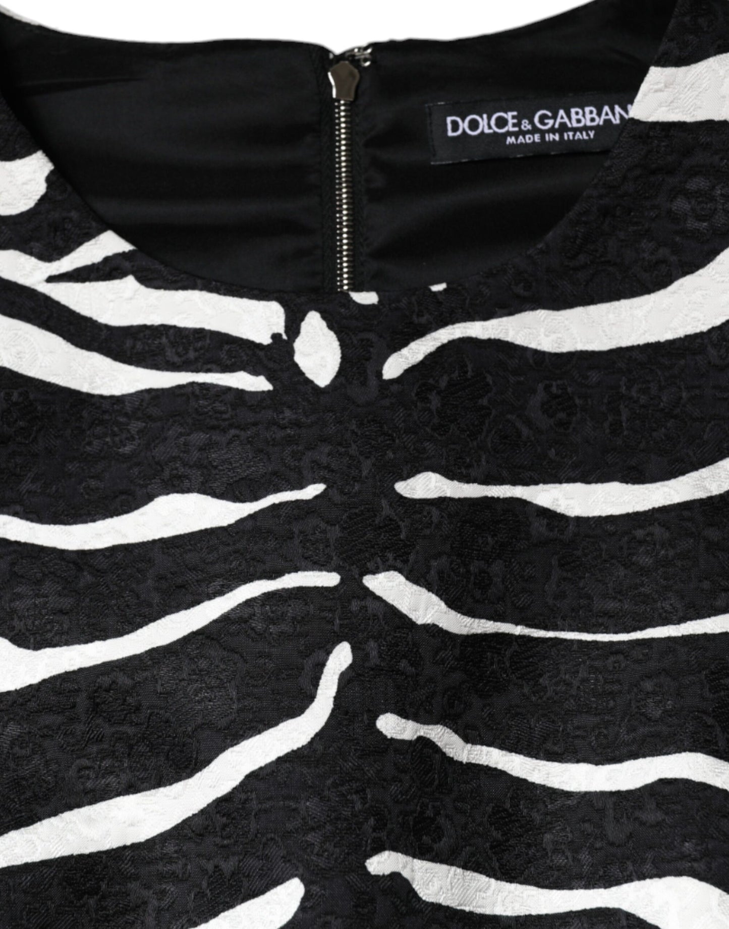 Dolce & Gabbana Black White Zebra A-line Sheath Mini Dress Dolce & Gabbana