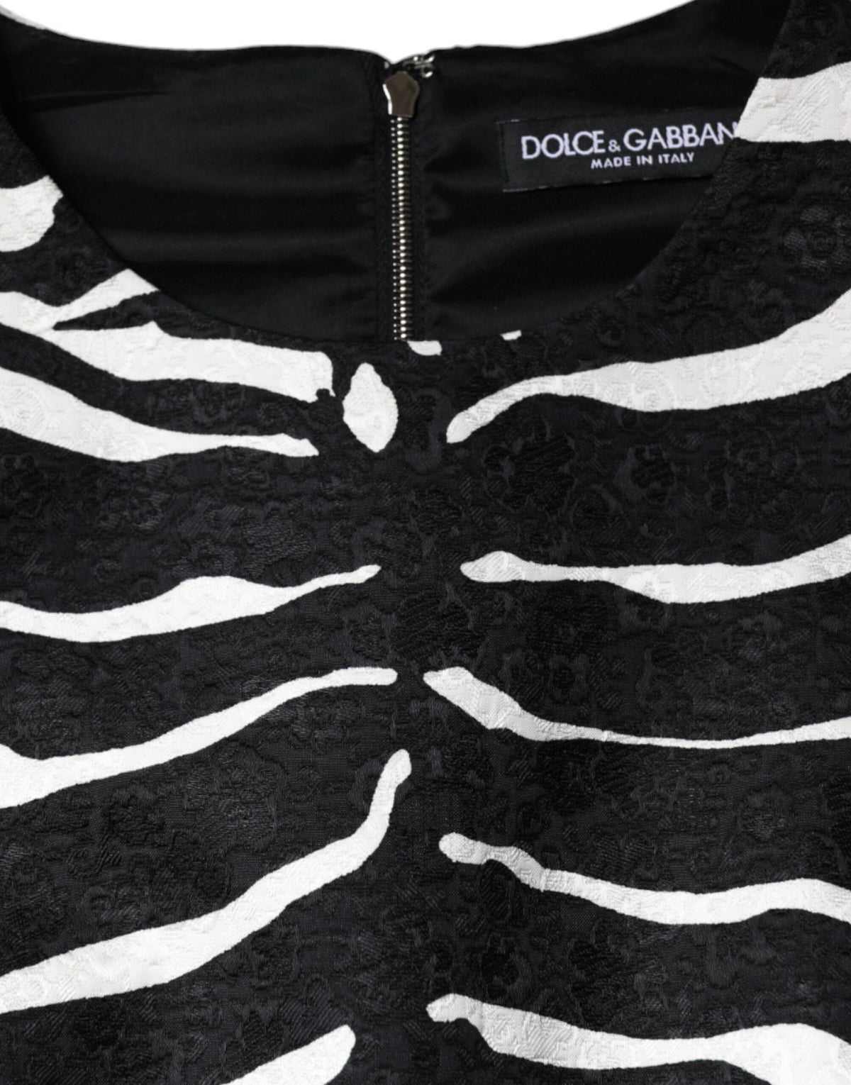 Dolce & Gabbana Black White Zebra A-line Sheath Mini Dress - Eljoys Fashion 