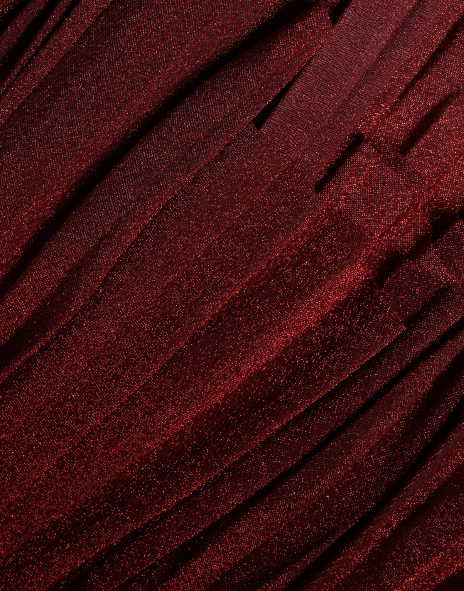 Dolce & Gabbana Red One Shoulder Pleated A-line Mini Dress Dolce & Gabbana